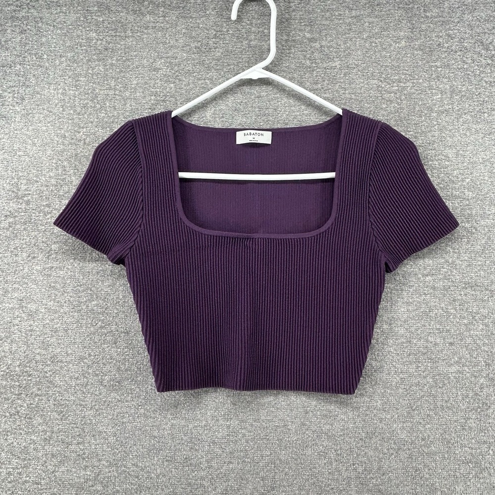 Aritzia Babaton Crop Top Women‎ Size Medium Purple Casual